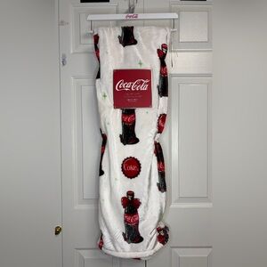 Coca-Cola Velvet Soft Throw Blanket with Coke Bottles